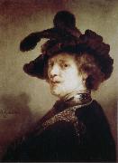 REMBRANDT Harmenszoon van Rijn Self-Portrait in Fancy Dress Sweden oil painting artist